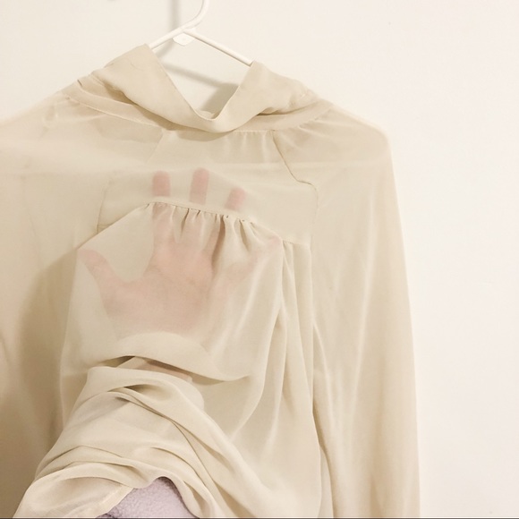Brandy Melville Sheer High-Low Button-Down Blouse (O/S) - Picture 4 of 5